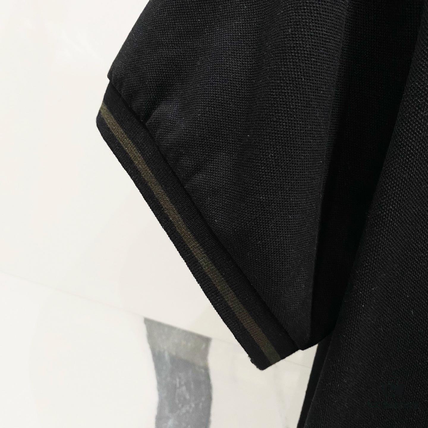 MONCLER Turn-down Polo Shirt with Contrast Collar and Brand Logo Badge