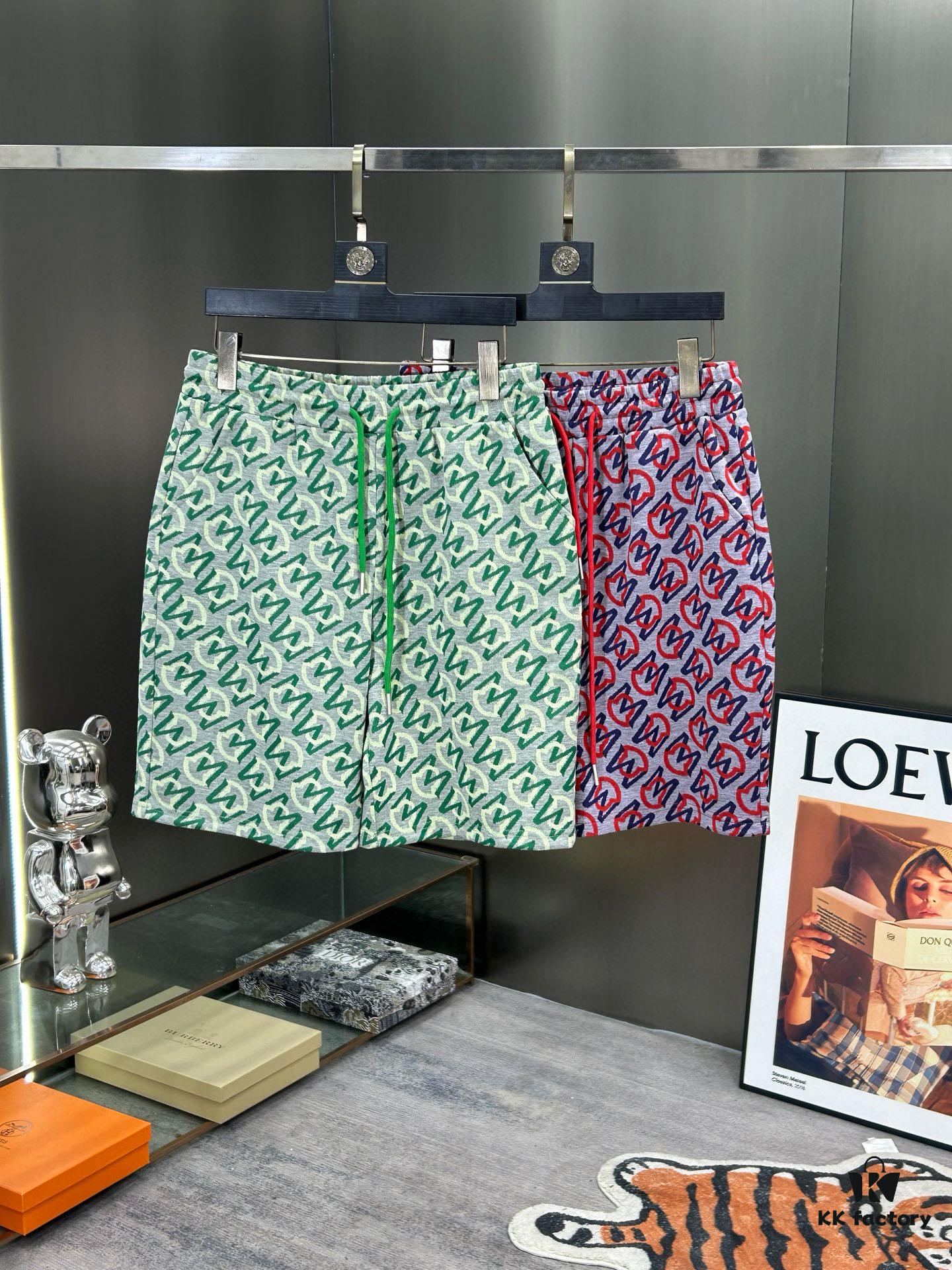 Moncler 2025 Spring/Summer New High-Density Jacquard Knit Shorts, Stylish and Breathable Short Pants with Custom Metal Drawstring