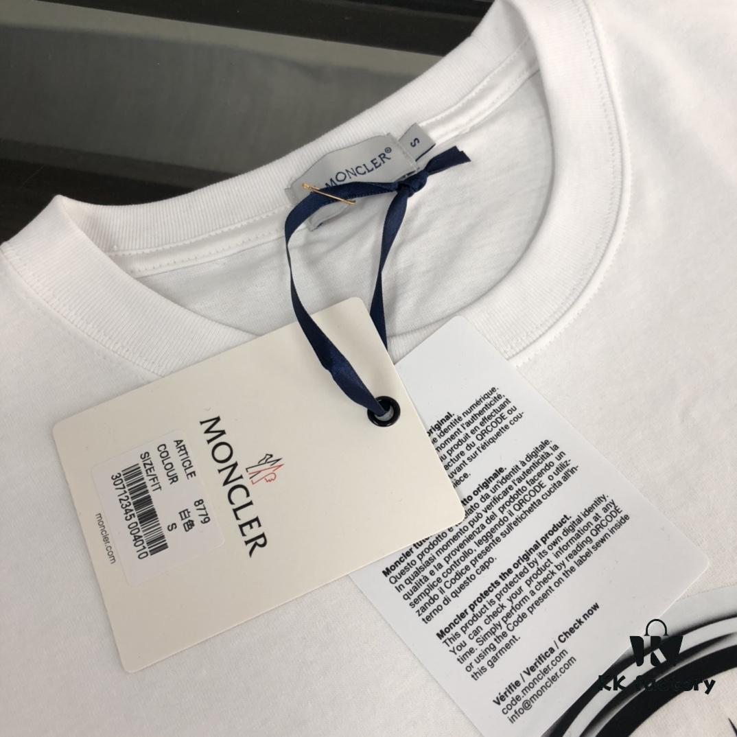 MONCLER Men's 25SS Summer New Round Neck Short-Sleeve T-Shirt, 270g High-End Pure Cotton Fabric, Slim Fit Design, Premium Craftsmanship, Breathable and Stylish Essential Wardrobe Piece