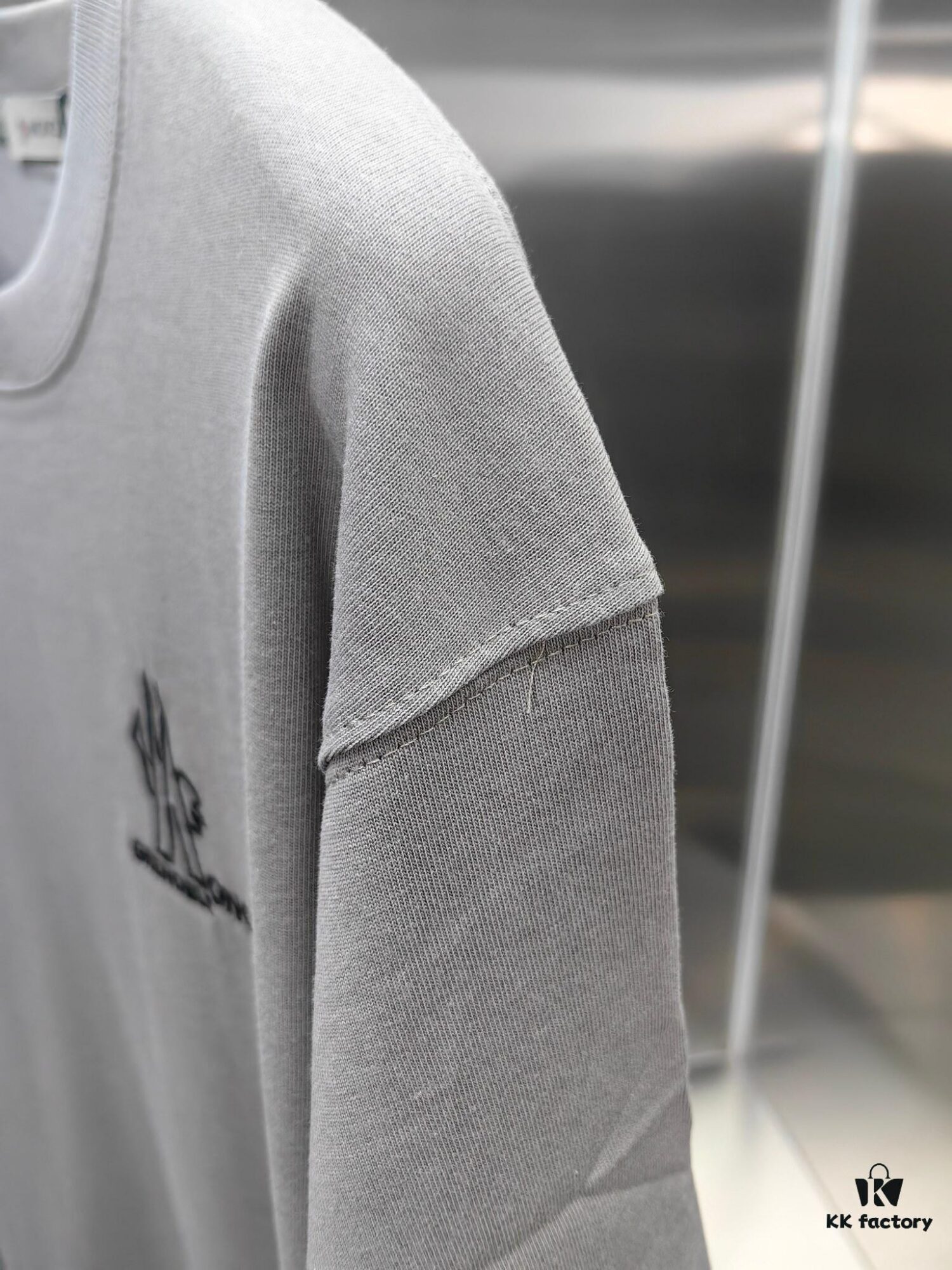 Moncler Embroidered Short Sleeve T-Shirt (Top Quality Version, Different from Standard Stock) Unisex 100% Cotton Heavyweight 300g Double Yarn Tee with 320g Sorona Rib