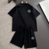 Moncler High-End Custom 2025 Spring/Summer New Casual Washed Set with Elastic Band, Wax-Dyed Textured Breathable Fabric