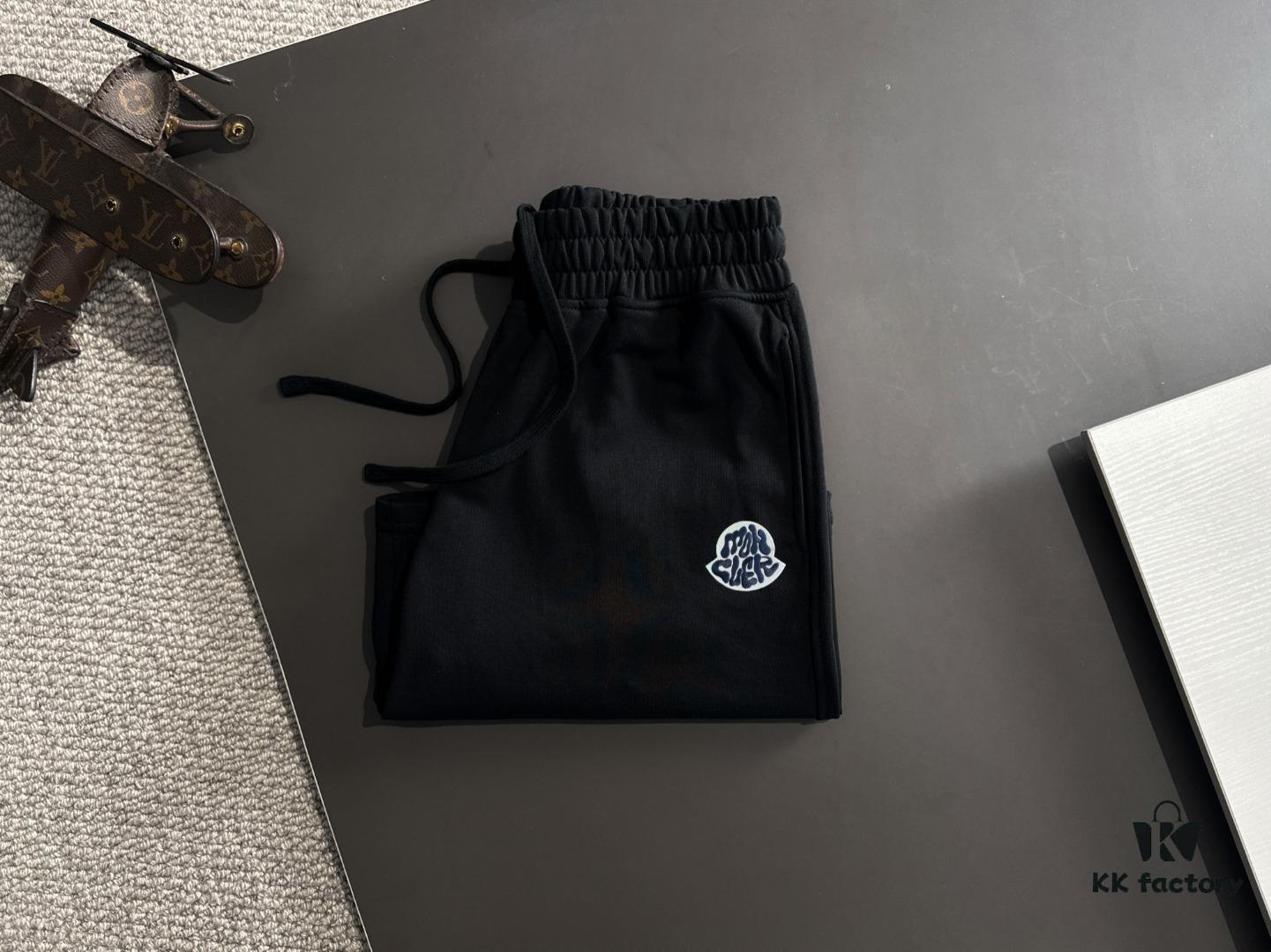 Moncler High-End Custom 2025 Spring/Summer New Casual Washed Set with Elastic Band, Wax-Dyed Textured Breathable Fabric