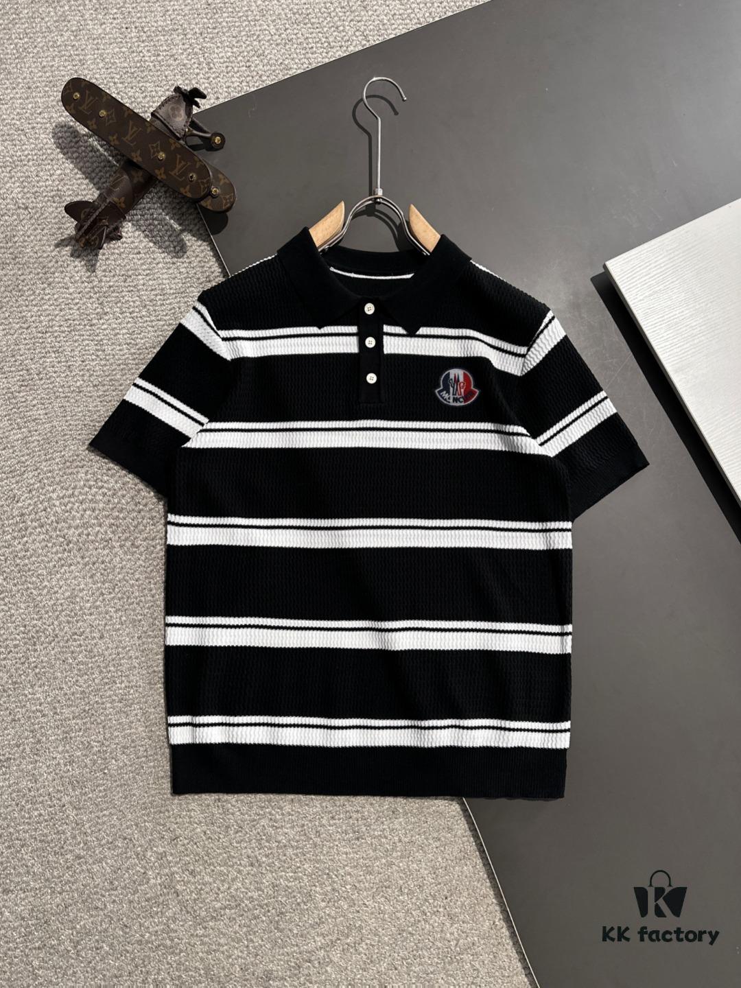 High-Quality Moncler 2025 Spring and Summer New Men's Turn-down Short-Sleeve T-Shirt