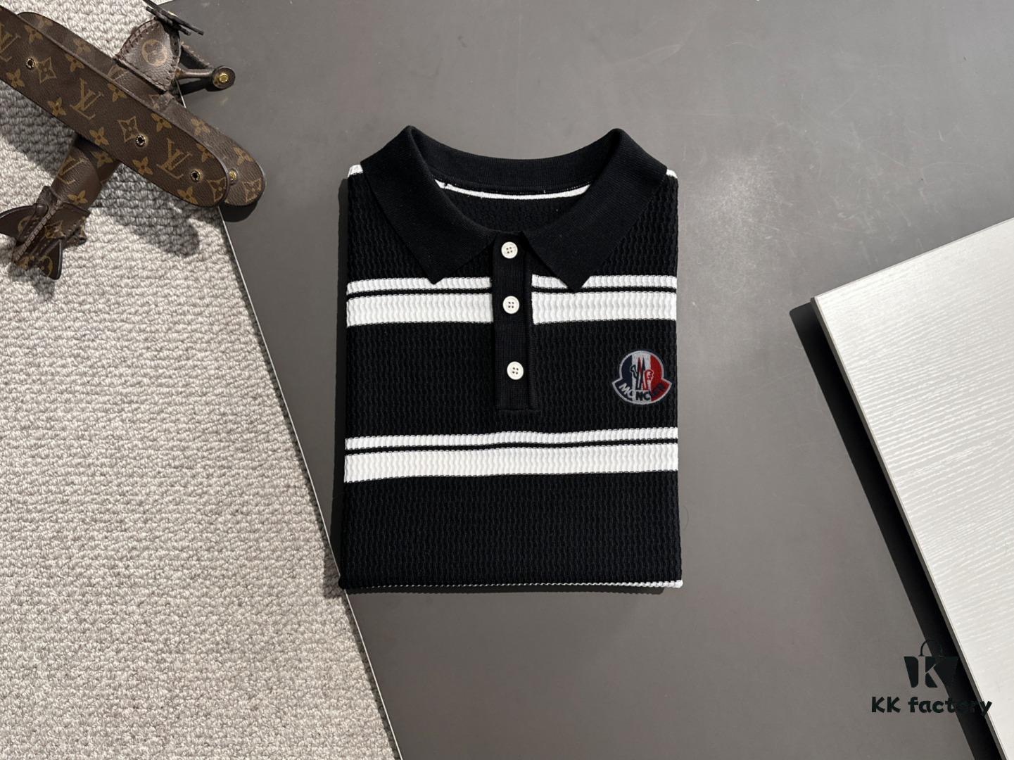 High-Quality Moncler 2025 Spring and Summer New Men's Turn-down Short-Sleeve T-Shirt