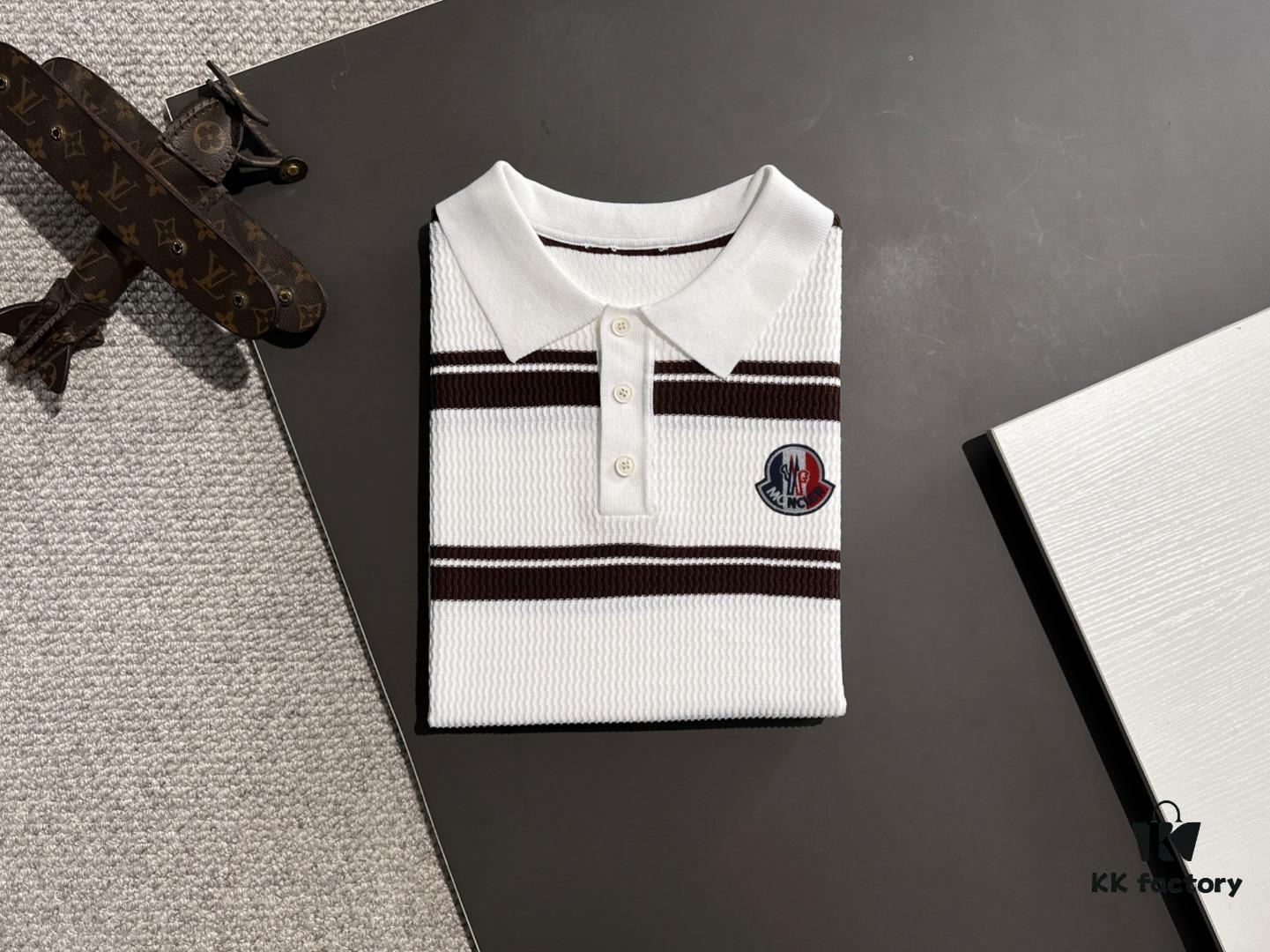 High-Quality Moncler 2025 Spring and Summer New Men's Turn-down Collar Short-Sleeve T-Shirt