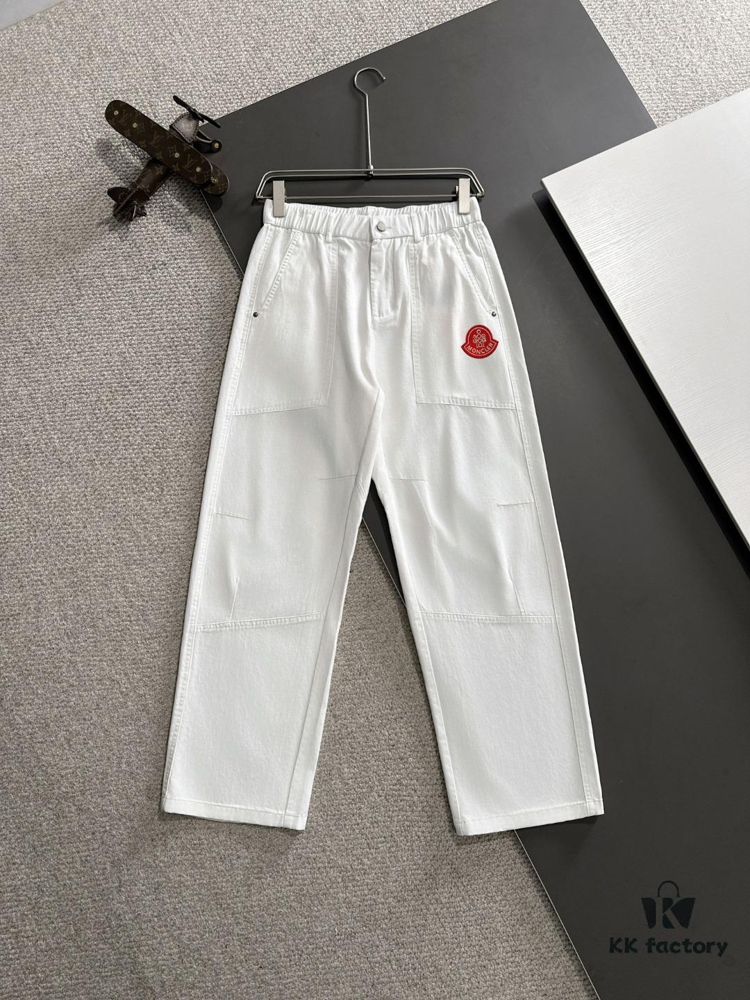 Moncler 2025 Spring and Summer New Arrival Elastic Waist Casual Pants, Lightweight Custom Counter Fabric, Highly Breathable and Comfortable, Exquisite Details, Brand-Driven Design Concept Reflecting High Quality, Smooth and Soft Touch