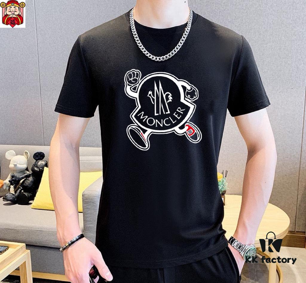 MONCLER Men's High-Quality Double-Mercerized Cotton Summer Suit Set, Imported Premium Fabric, Fashionable and Versatile Design