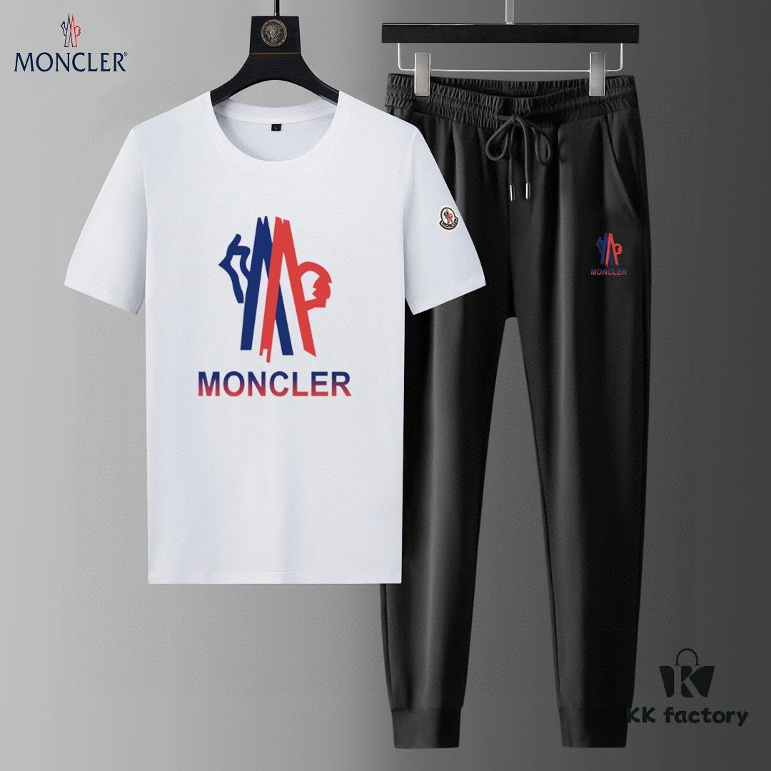 MONCLER 2025 Official Website Same Style Summer Men's Double Mercerized High-Quality Suit, Imported Premium Fabric, Trendy and Versatile Fashion Statement