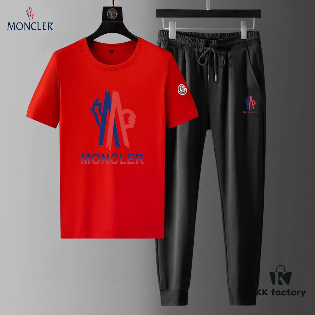 MONCLER 2025 Official Website Same Style Summer Men's Double Mercerized High-Quality Suit, Imported Premium Fabric, Trendy and Versatile Fashion Statement