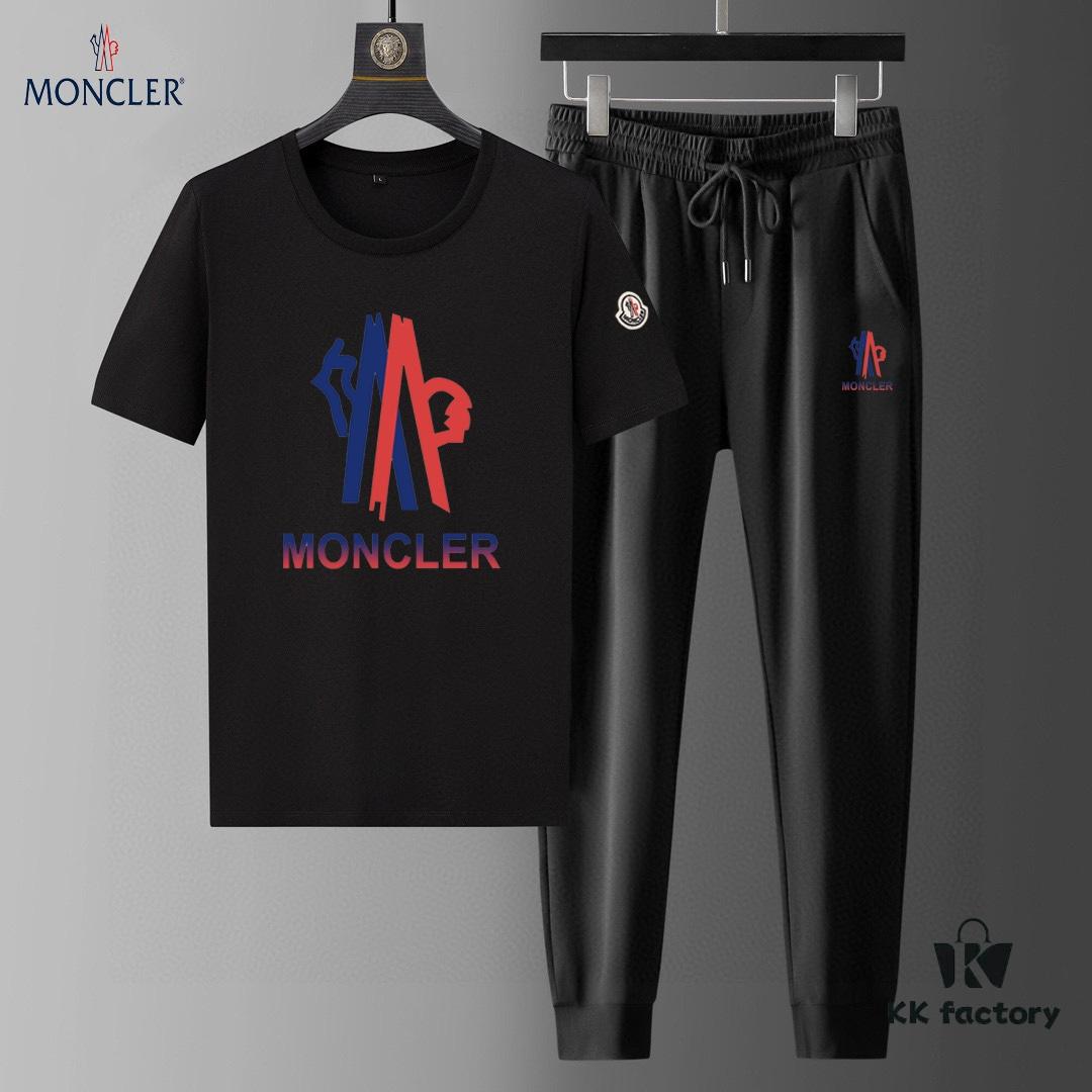 MONCLER 2025 Official Website Same Style Summer Men's Double Mercerized High-Quality Suit, Imported Premium Fabric, Trendy and Versatile Fashion Statement