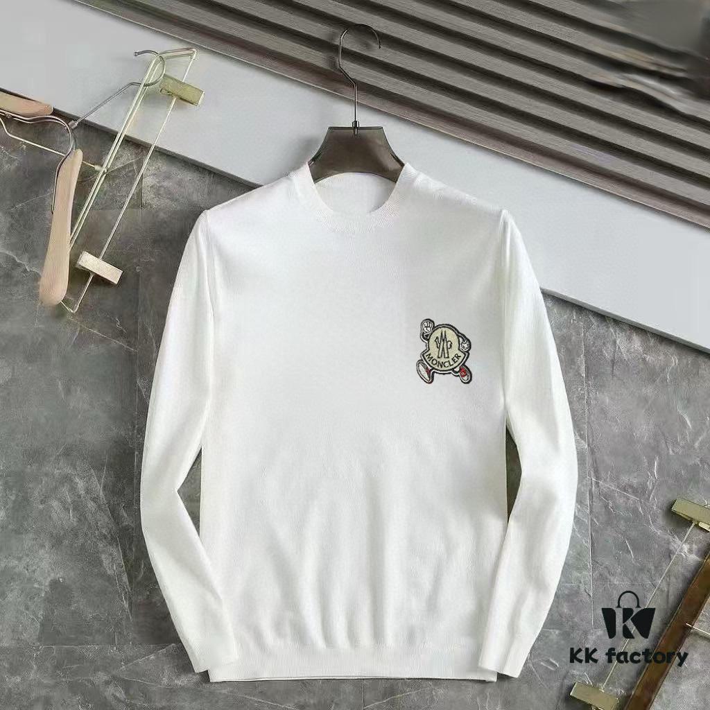 MONCLER Autumn-Winter Classic Crew Neck Wool Pullover, 2025 Latest Design, Premium Wool Blend, Slim Fit, Timeless Style