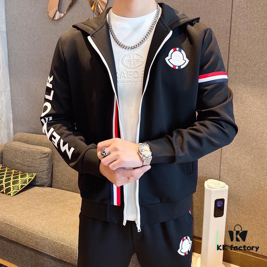 MONCLER Official Version 2025 New Arrival Cardigan Sweatshirt Set, Premium Tencel Roman Cotton, Natural Comfort and Elegant Design