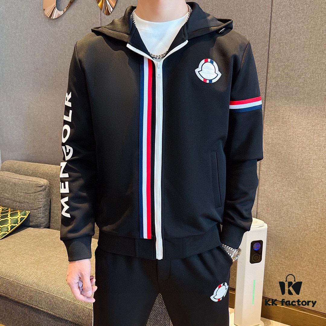 MONCLER Official Version 2025 New Arrival Cardigan Sweatshirt Set, Premium Tencel Roman Cotton, Natural Comfort and Elegant Design