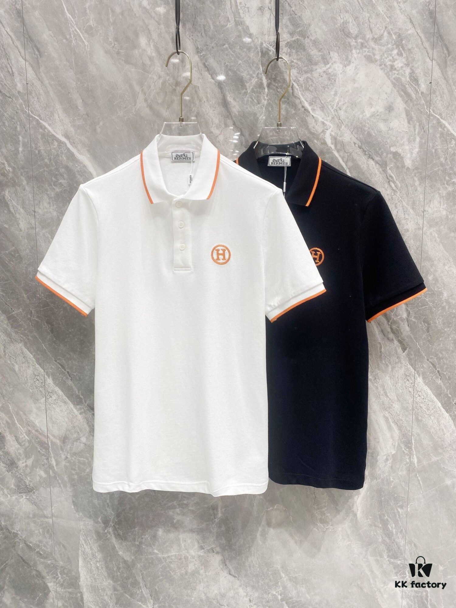 Hermes 25SS Classic H Embroidered Short-Sleeve Polo Shirt