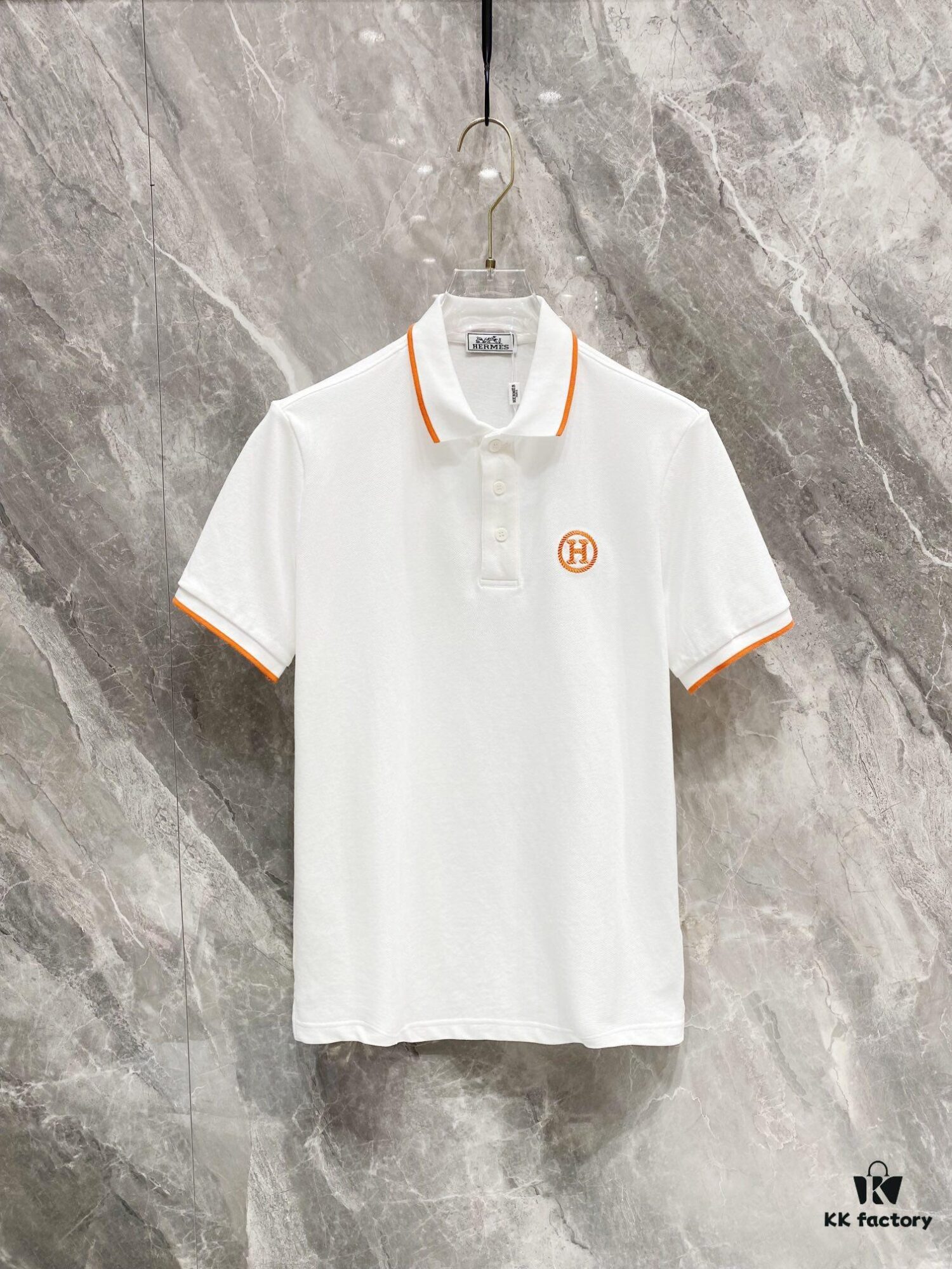 Hermes 25SS Classic H Embroidered Short-Sleeve Polo Shirt