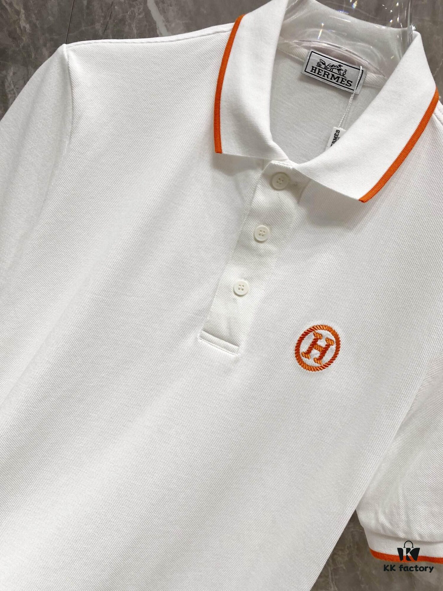 Hermes 25SS Classic H Embroidered Short-Sleeve Polo Shirt