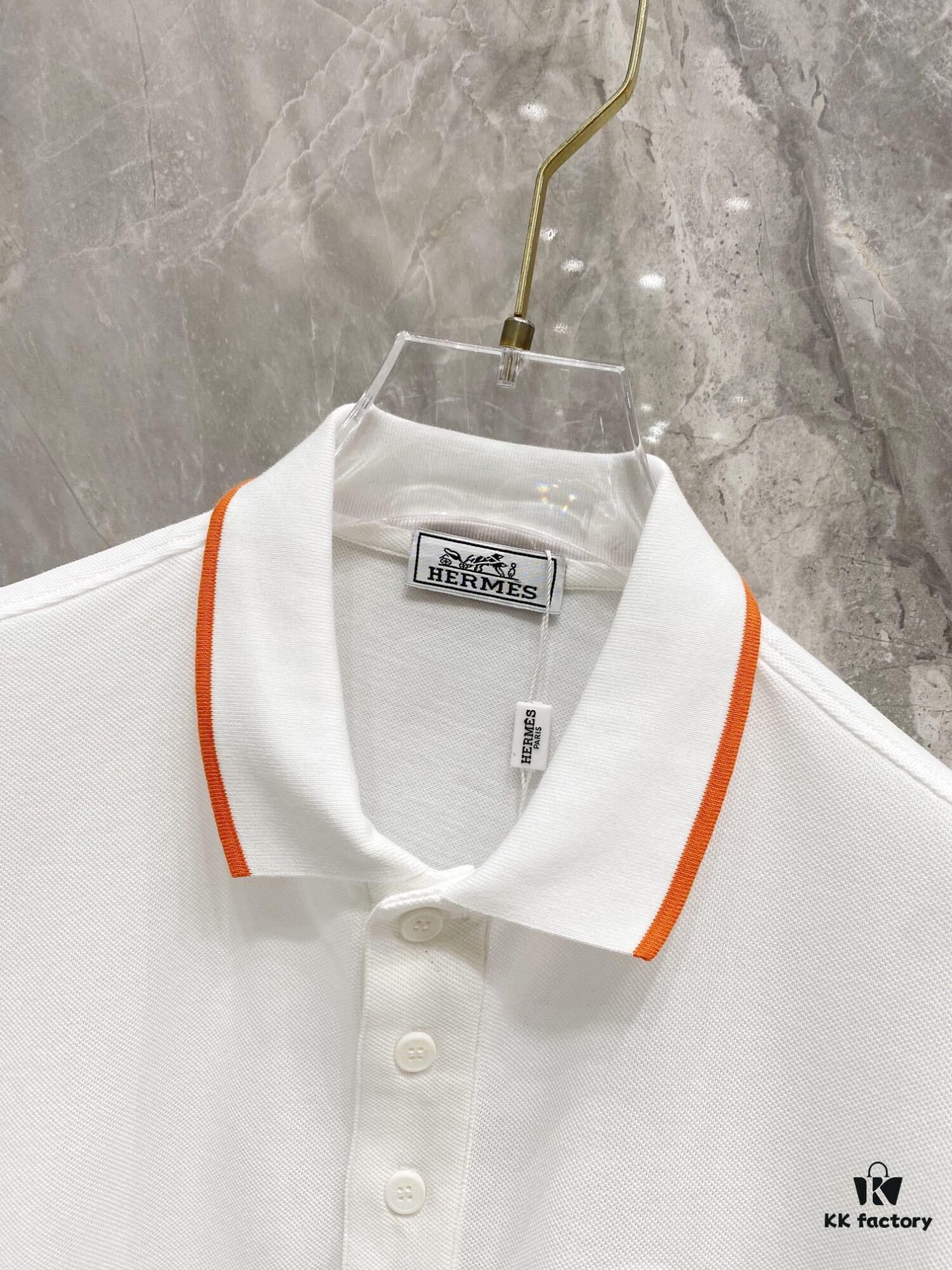 Hermes 25SS Classic H Embroidered Short-Sleeve Polo Shirt