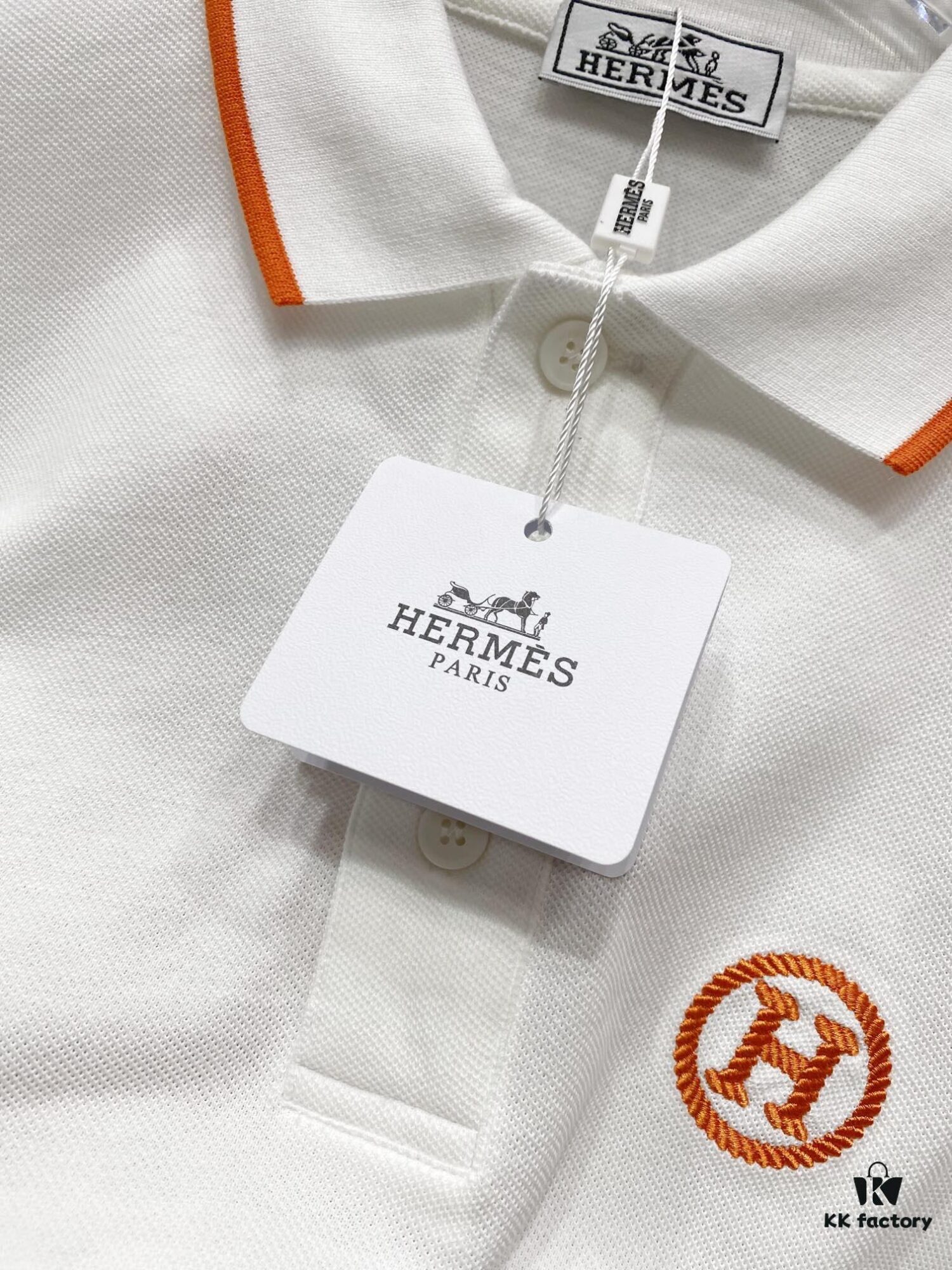 Hermes 25SS Classic H Embroidered Short-Sleeve Polo Shirt