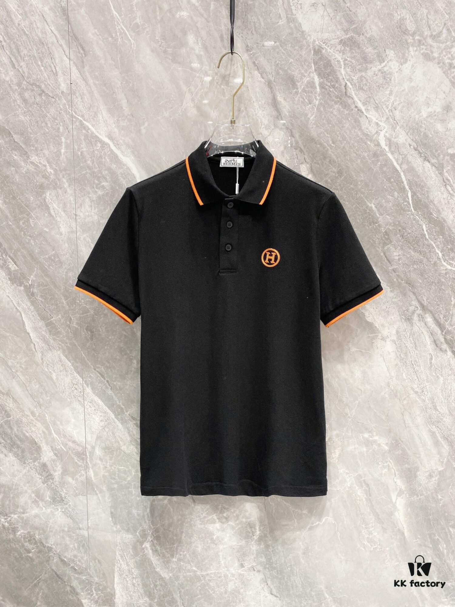 Hermes 25SS Classic H Embroidered Short-Sleeve Polo Shirt