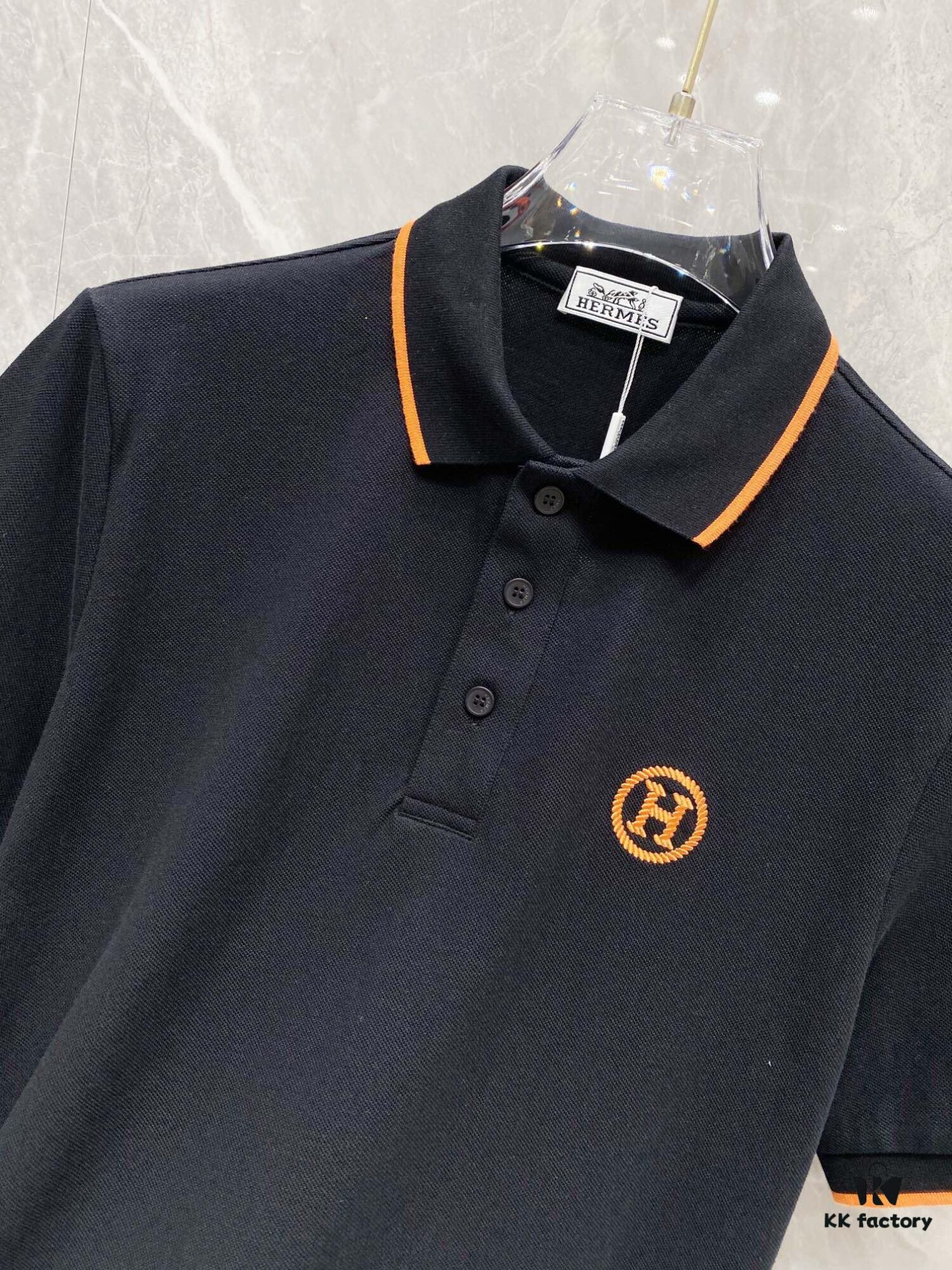 Hermes 25SS Classic H Embroidered Short-Sleeve Polo Shirt