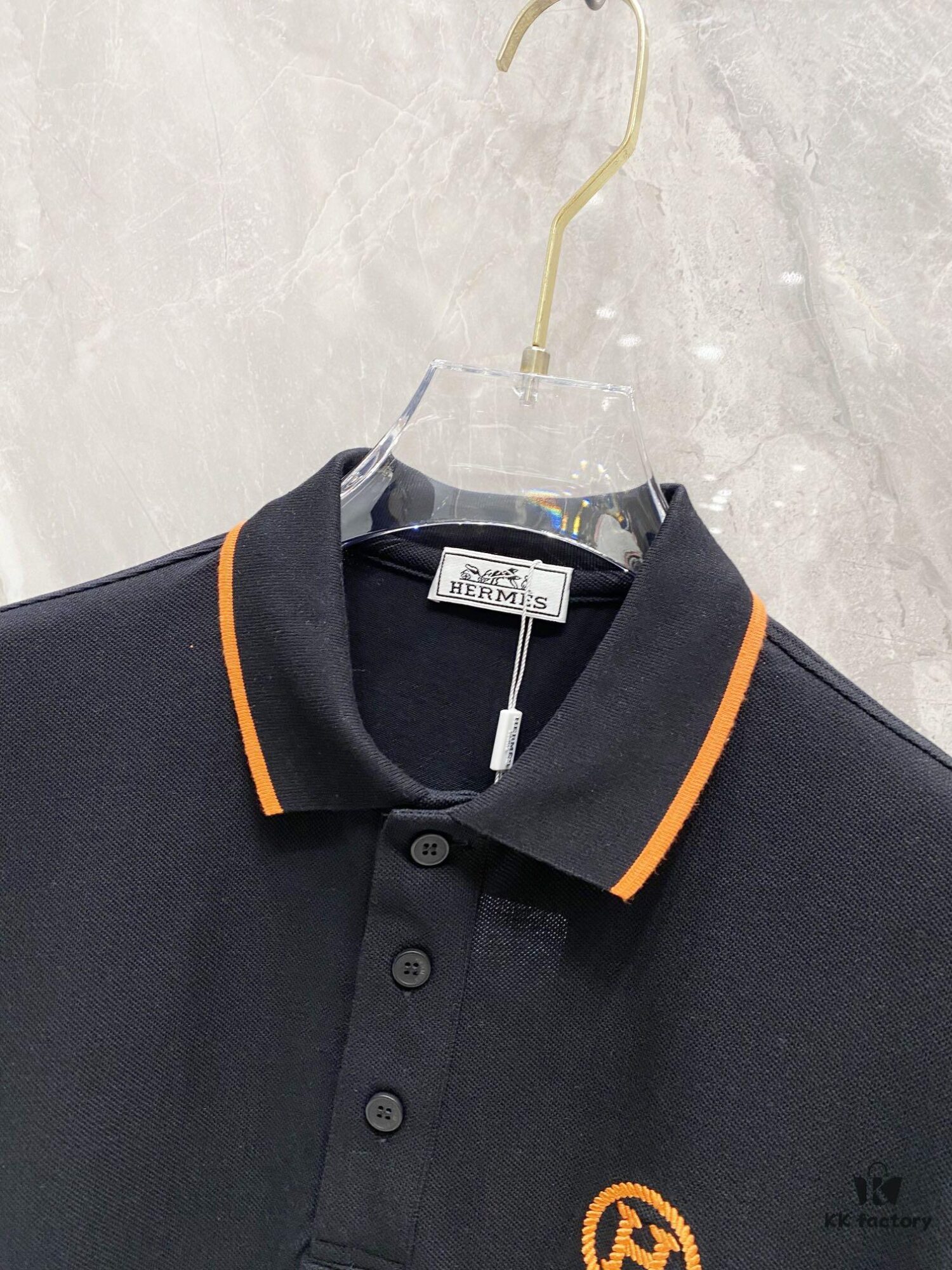 Hermes 25SS Classic H Embroidered Short-Sleeve Polo Shirt