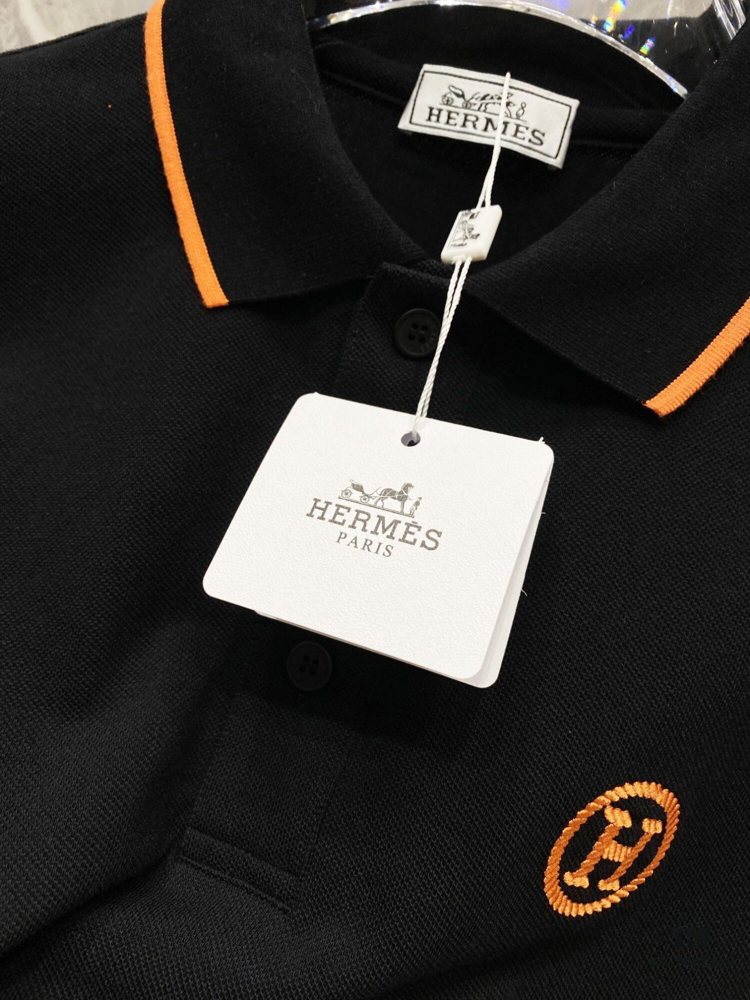 Hermes 25SS Classic H Embroidered Short-Sleeve Polo Shirt