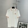 Hermes 2025SS Summer New Color-Block Collar Knit Polo Shirt, 100% Piqué Cotton, Smooth 16-Gauge Knitted Short-Sleeve, Ultra-Soft and Delicate Handfeel, Elegant and Low-Key Luxury