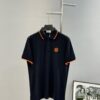 Hermes 2025SS Summer New Color-Block Collar Knit Polo Shirt, 100% Piqué Cotton, Smooth 16-Gauge Knitted Short-Sleeve, Ultra-Soft and Delicate Handfeel, Elegant and Low-Key Luxury