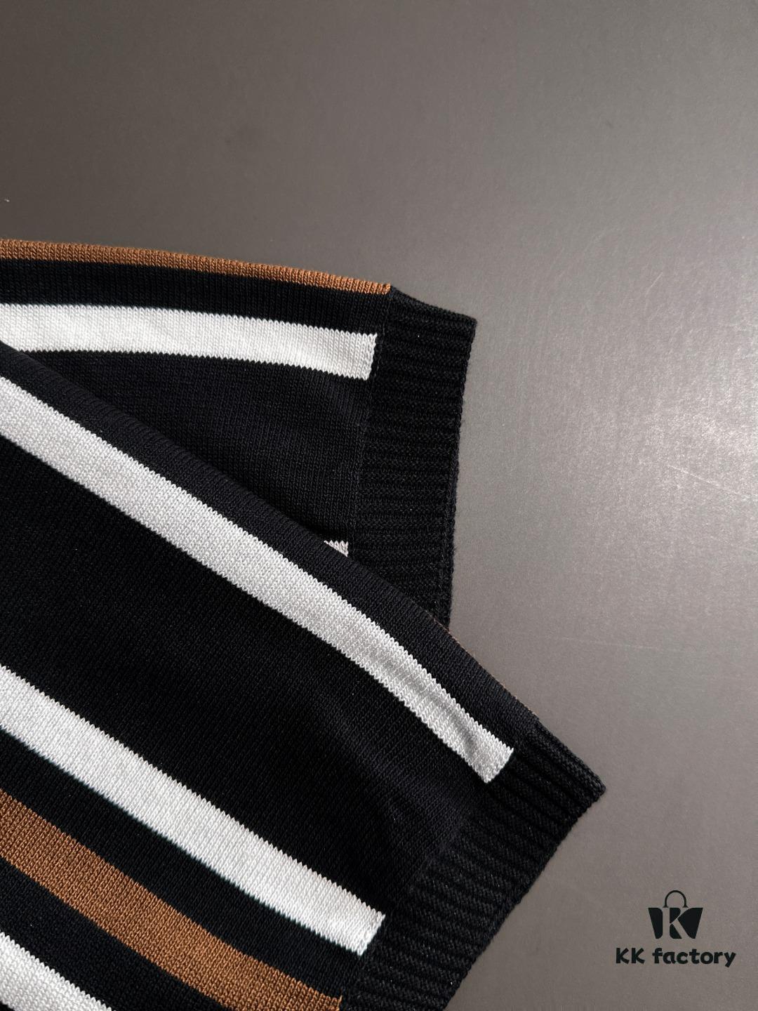 High-Quality Hermès 2025 Spring/Summer New Men's Notched Collar Short-Sleeve T-Shirt