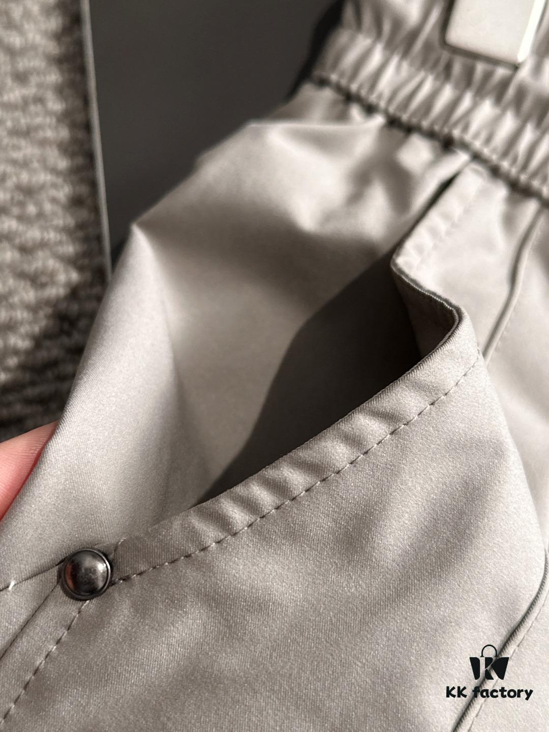 Hermes 2025 Spring and Summer New Elastic Waist Casual Pants, Lightweight Custom Counter Fabric, Breathable and Comfortable, Exquisite Details, Brand Design Concept, High Quality, Soft and Smooth Touch