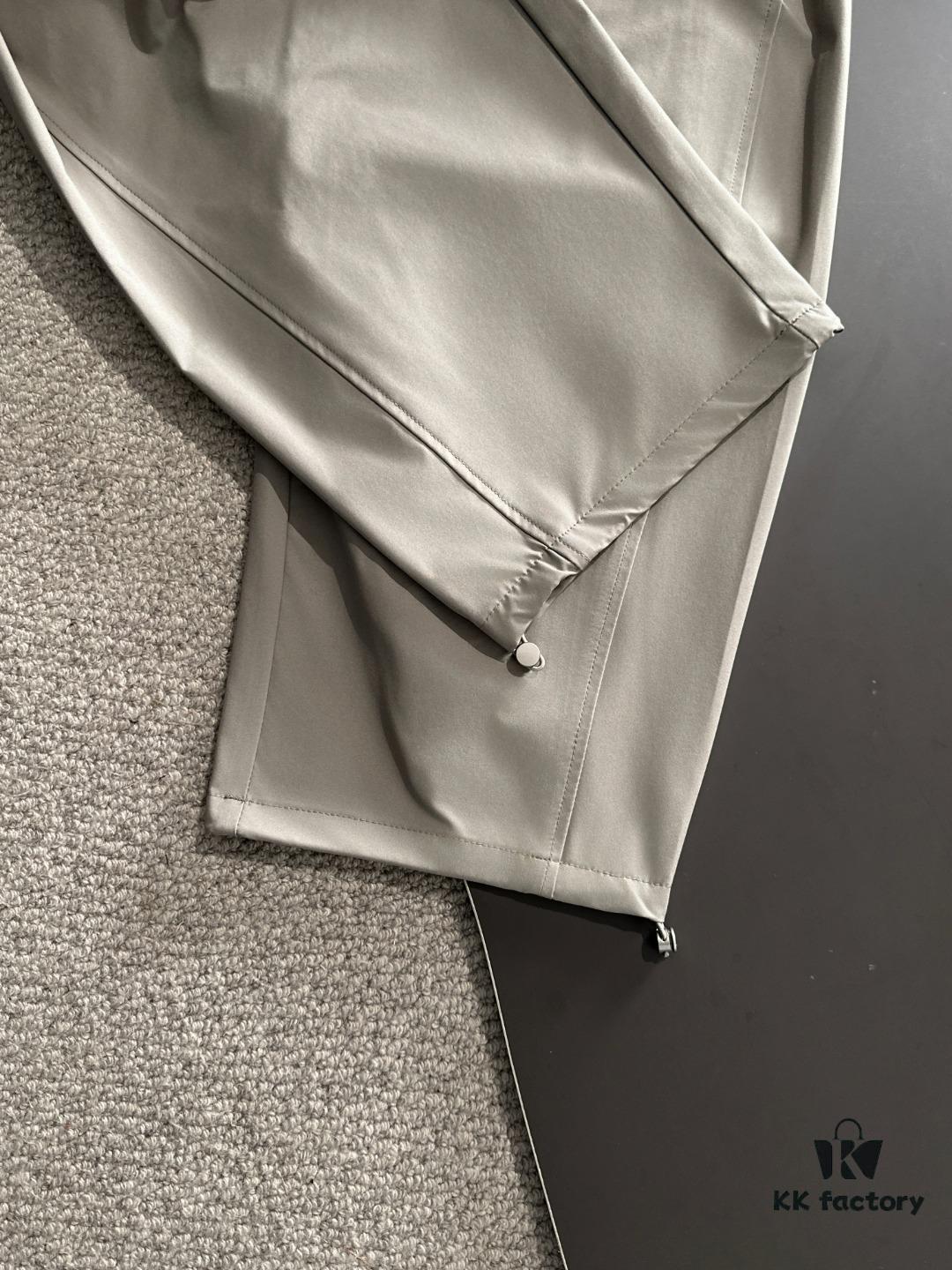 Hermes 2025 Spring and Summer New Elastic Waist Casual Pants, Lightweight Custom Counter Fabric, Breathable and Comfortable, Exquisite Details, Brand Design Concept, High Quality, Soft and Smooth Touch