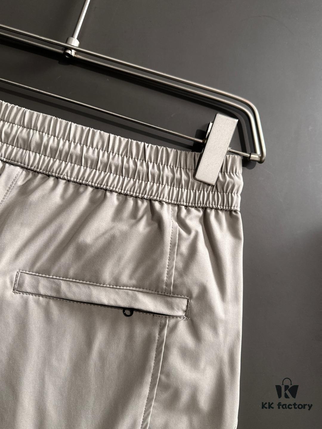 Hermes 2025 Spring and Summer New Elastic Waist Casual Pants, Lightweight Custom Counter Fabric, Breathable and Comfortable, Exquisite Details, Brand Design Concept, High Quality, Soft and Smooth Touch