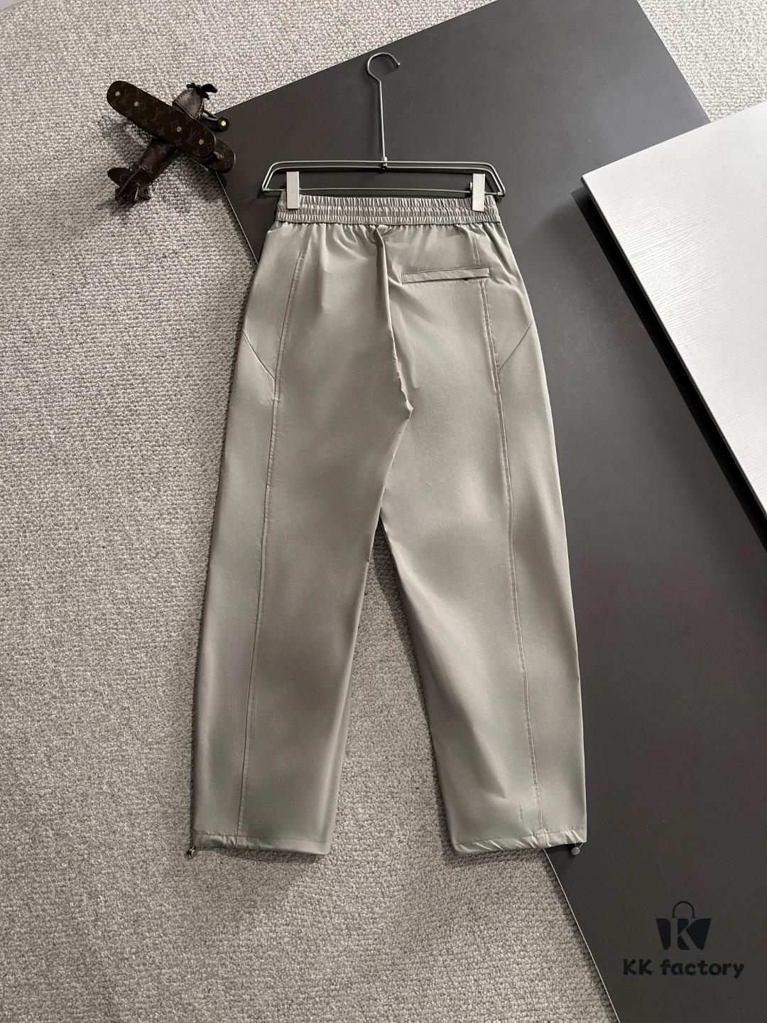 Hermes 2025 Spring and Summer New Elastic Waist Casual Pants, Lightweight Custom Counter Fabric, Breathable and Comfortable, Exquisite Details, Brand Design Concept, High Quality, Soft and Smooth Touch