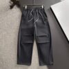 Hermes 2025 Spring/Summer New Elastic Waist Casual Pants, Lightweight Custom Counter Fabric, Breathable and Comfortable, Exquisitely Designed with Brand Elements, Soft and Smooth Texture, Excellent Fit and Tailoring