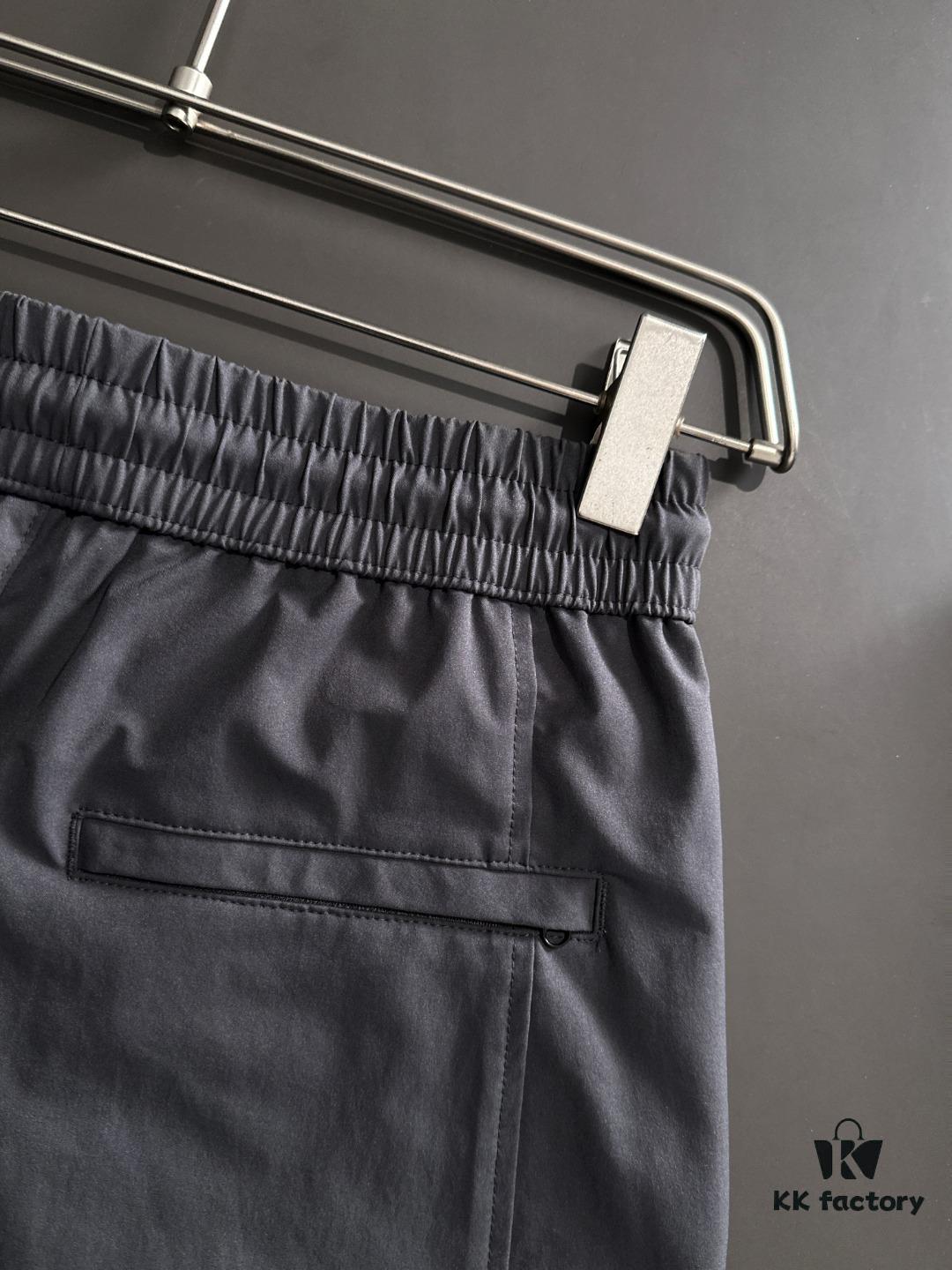 Hermes 2025 Spring/Summer New Elastic Waist Casual Pants, Lightweight Custom Counter Fabric, Breathable and Comfortable, Exquisitely Designed with Brand Elements, Soft and Smooth Texture, Excellent Fit and Tailoring