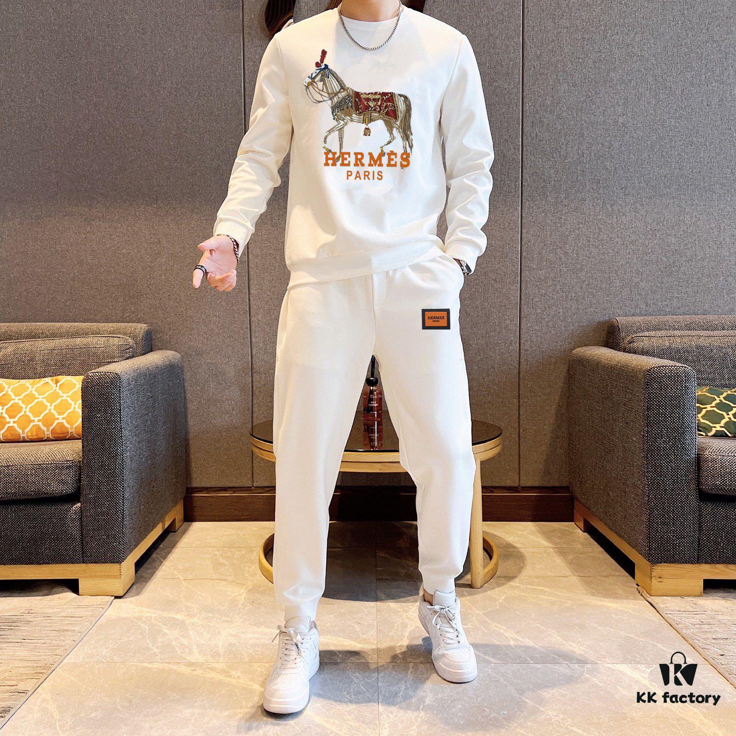 Hermes Hoodie Set 2025 New Arrival Premium Cotton Unisex Sweatshirt Set Natural High-Quality Roman Cotton Comfort Fit Elegant Design