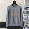 Hermes Men's Autumn-Winter Classic Round-Neck Wool Pullover Sweater, 2025 New Arrival, Slim-Fit Premium Blend Wool Knitwear with Contrasting Logo, Timeless Elegance and Versatility