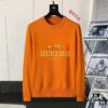 Hermes Men's Autumn-Winter Classic Round-Neck Wool Pullover Sweater, 2025 New Arrival, Slim-Fit Premium Blend Wool Knitwear with Contrasting Logo, Timeless Elegance and Versatility