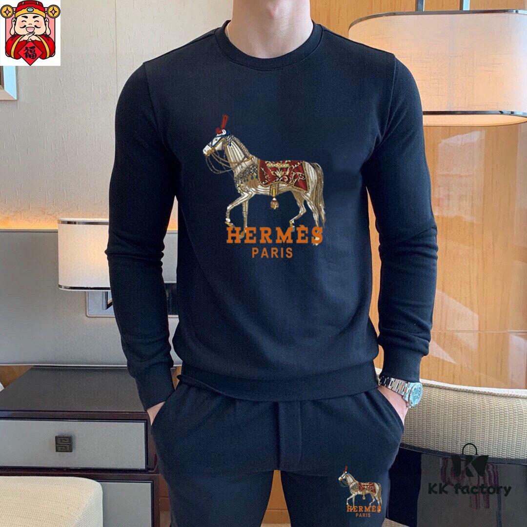 HERMES (Blessing for the Plus-Size) New 2025 Bestselling Hoodie Set – Official Website Original Version, Premium Natural Roman Cotton, Elegant and Comfortable, Authentic Hardware, Size M-5XL (Fits up to 220 lbs)