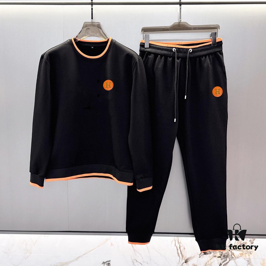 HERMES Hoodie Set 2025 New Arrival Premium Natural Roman Cotton Official Original Version