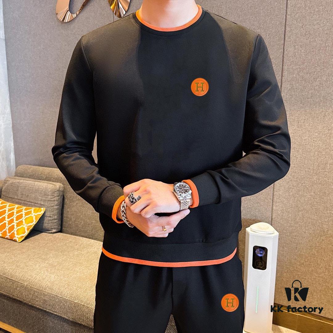 HERMES Hoodie Set 2025 New Arrival Premium Natural Roman Cotton Official Original Version