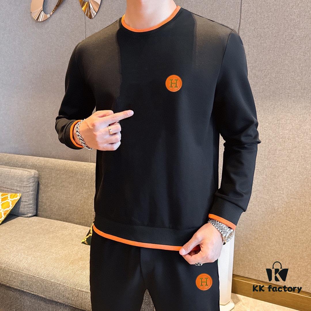 HERMES Hoodie Set 2025 New Arrival Premium Natural Roman Cotton Official Original Version