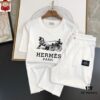 HERMES Men's Short Sleeve T-Shirt and Shorts Set 2025 New Arrival! Official Website Synchronized Release! Premium Version with Exquisite Soft Touch for Ultimate Comfort! Three-Dimensional Tailoring Offers Excellent Fit!