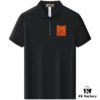 Hermès Summer New Arrival Polo Shirt with Turn-down Collar, Short Sleeve Unisex T-shirt, Premium Custom Fabric for High Breathability and Comfort, Material: 71.6% Cotton, 25.3% Polyester, 3.1% Spandex