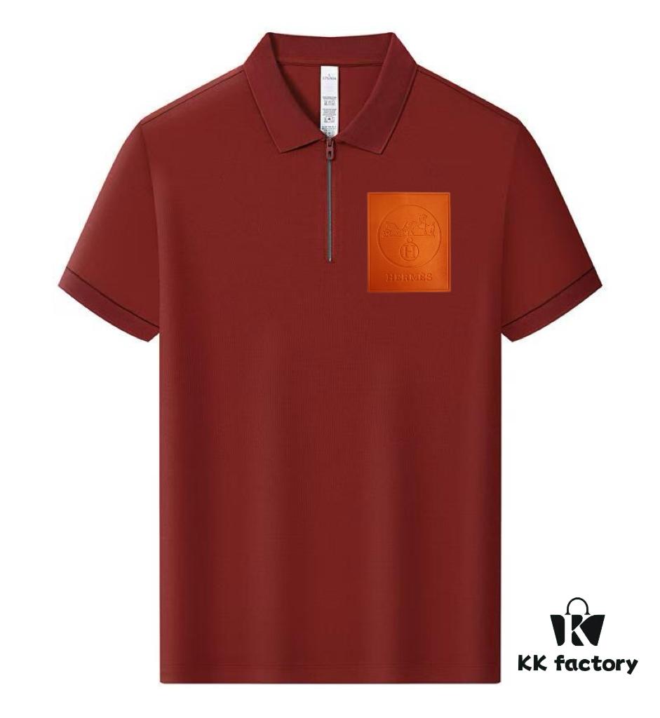Hermes Summer New Arrival Polo Shirt with Turn-down Collar, Short Sleeve Unisex T-shirt, Premium Custom Fabric from Boutique, Highly Breathable and Comfortable, Material: 71.6% Cotton, 25.3% Polyester, 3.1% Spandex