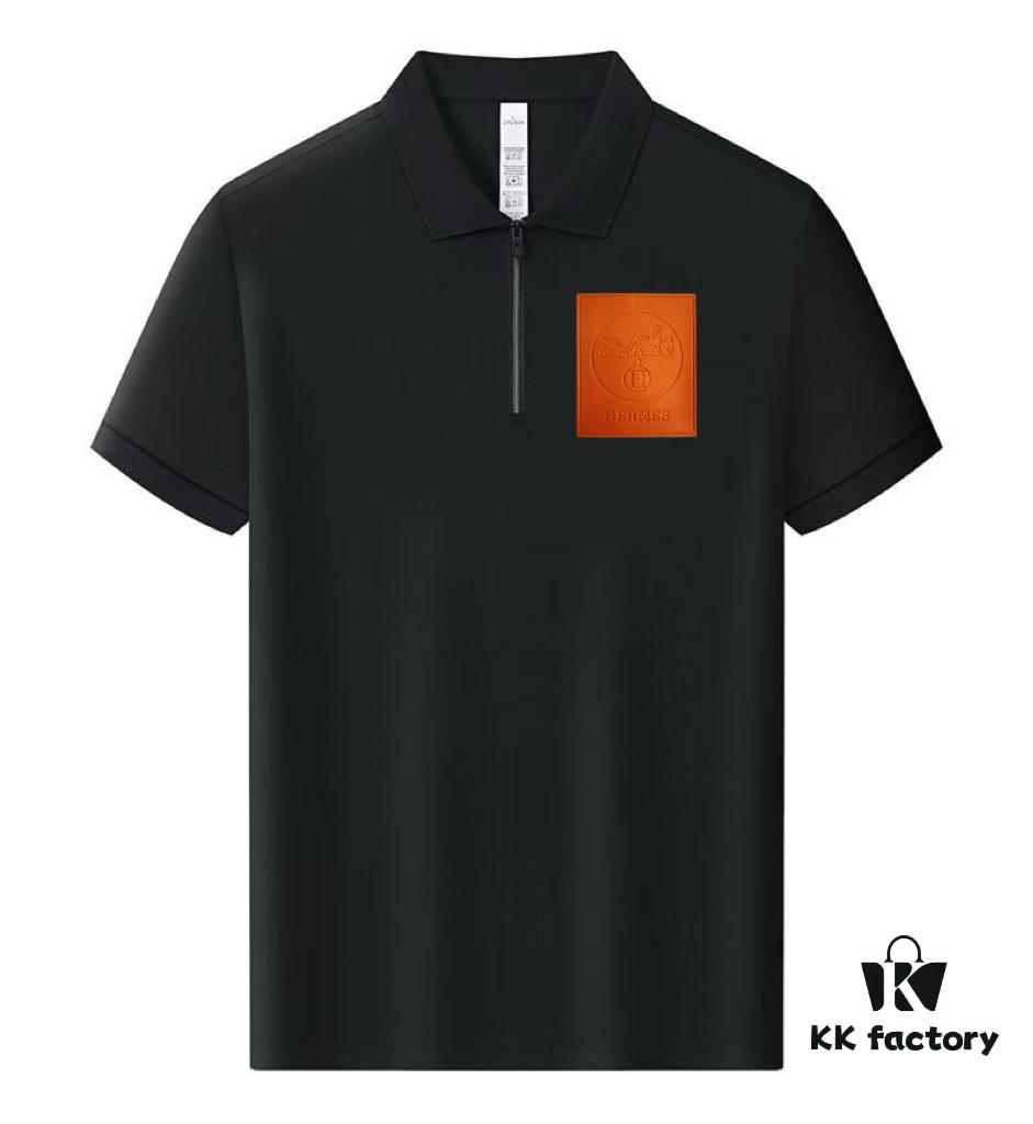 Hermes Summer New Arrival Polo Shirt with Turn-down Collar, Short Sleeve Unisex T-shirt, Premium Custom Fabric from Boutique, Highly Breathable and Comfortable, Material: 71.6% Cotton, 25.3% Polyester, 3.1% Spandex