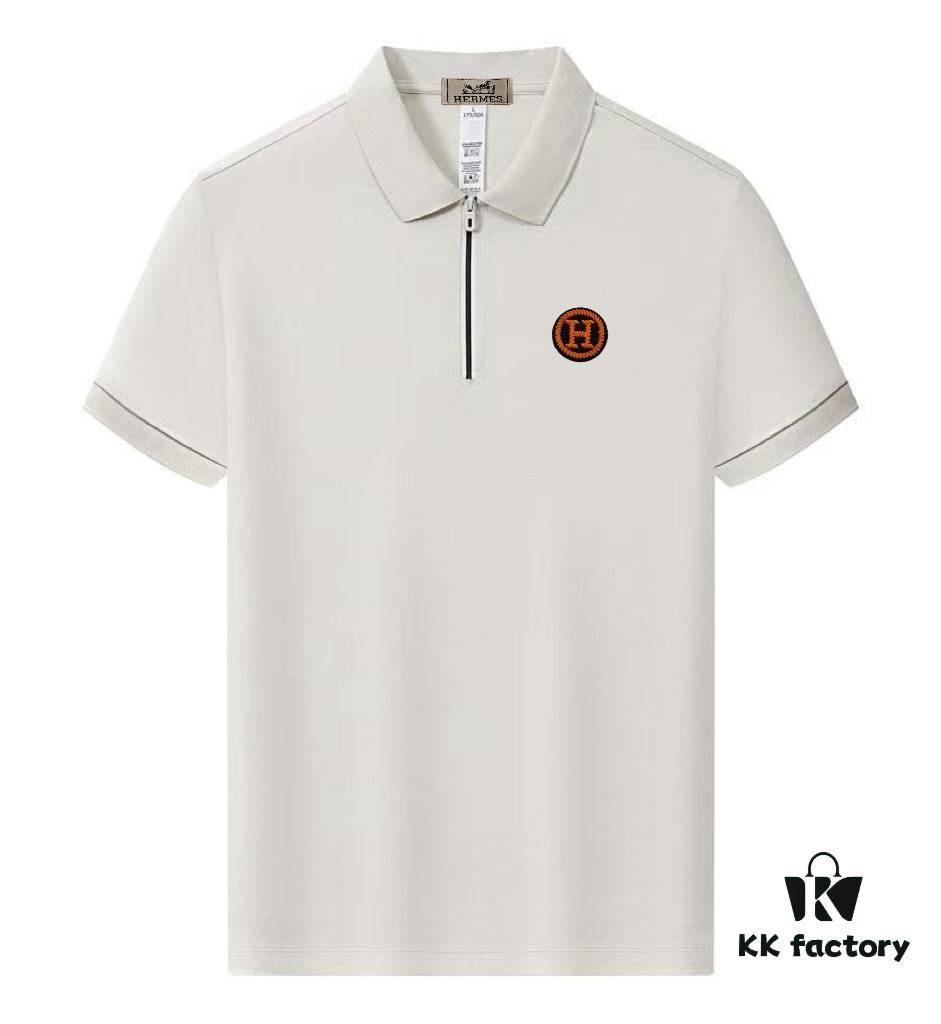 Hermes Summer New Arrival Polo Shirt with Turn-down Collar, Short Sleeve Unisex T-shirt, Premium Custom Fabric, Highly Breathable and Comfortable, Material: 71.6% Cotton, 25.3% Polyester, 3.1% Spandex