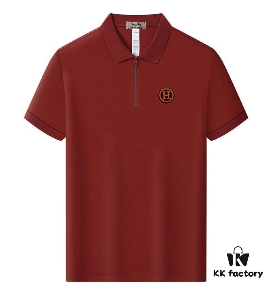 Hermes Summer New Arrival Polo Shirt with Turn-down Collar, Short Sleeve Unisex T-shirt, Premium Custom Fabric, Highly Breathable and Comfortable, Material: 71.6% Cotton, 25.3% Polyester, 3.1% Spandex