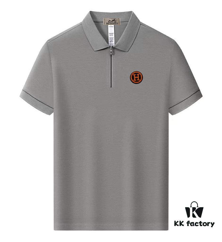 Hermes Summer New Arrival Polo Shirt with Turn-down Collar, Short Sleeve Unisex T-shirt, Premium Custom Fabric, Highly Breathable and Comfortable, Material: 71.6% Cotton, 25.3% Polyester, 3.1% Spandex
