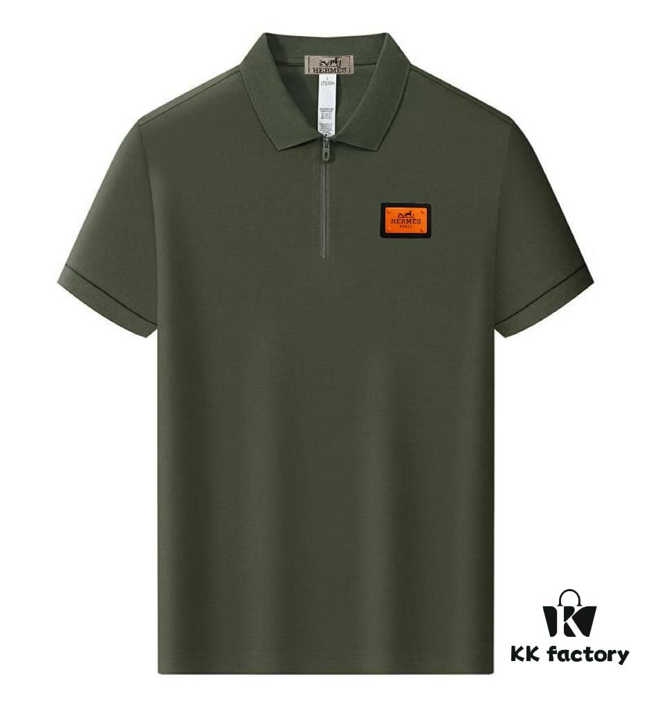 Hermes Summer New Arrival Polo Shirt with Turn-down Collar, Short Sleeve Unisex T-shirt, Premium Custom Fabric, Highly Breathable and Comfortable, Material: 71.6% Cotton, 25.3% Polyester, 3.1% Spandex